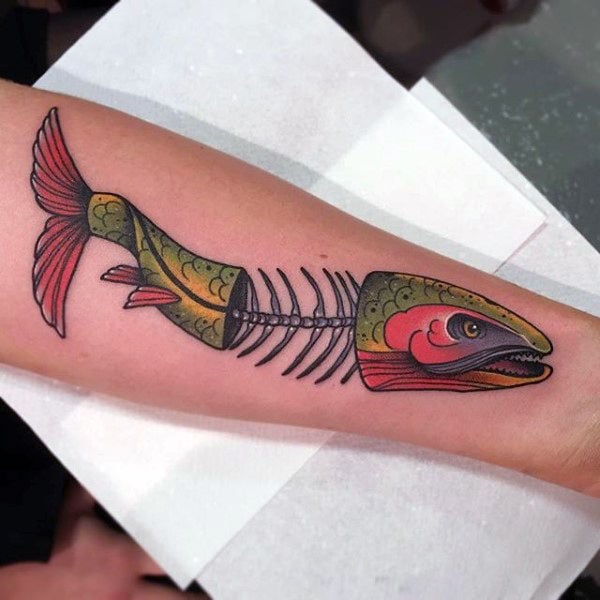 tatuaje esqueleto espina pescado 32
