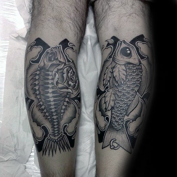 tatuaje esqueleto espina pescado 42