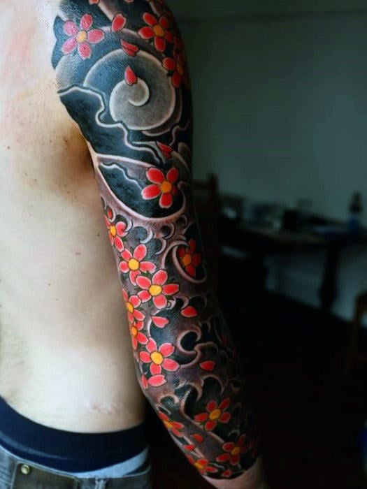 tatuaje flores japonesas 09