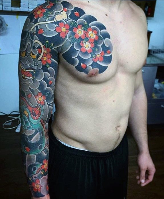 tatuaje flores japonesas 25