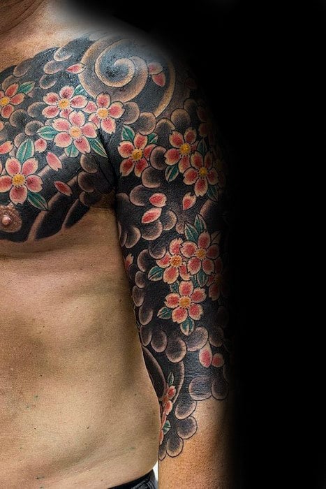 tatuaje flores japonesas 85