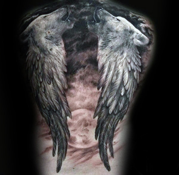 tatuaje lobo en espalda 25