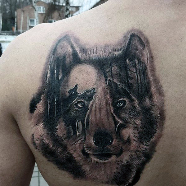 tatuaje lobo en espalda 33