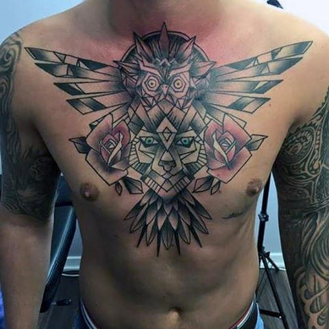 tatuaje rosa geometrica 31