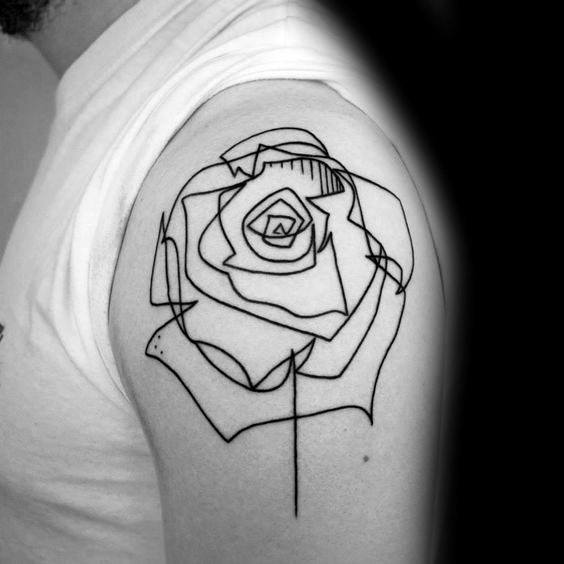 tatuaje rosa geometrica 41