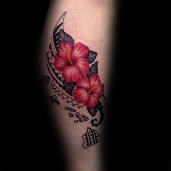 tatuaje flor de hibisco 30