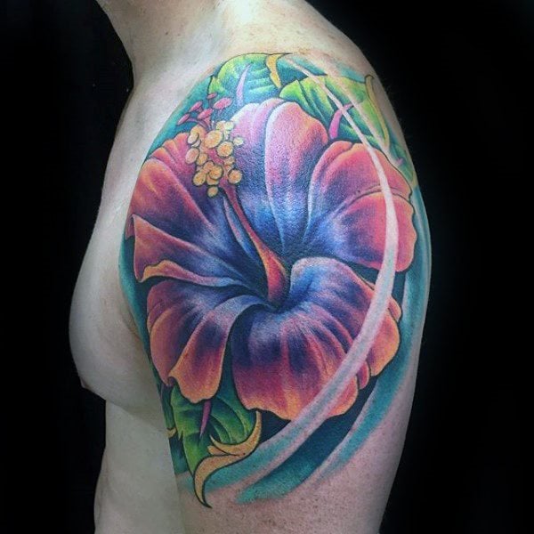 tatuaje flor de hibisco 39