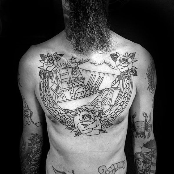 tatuaje barco guerra acorazado 15
