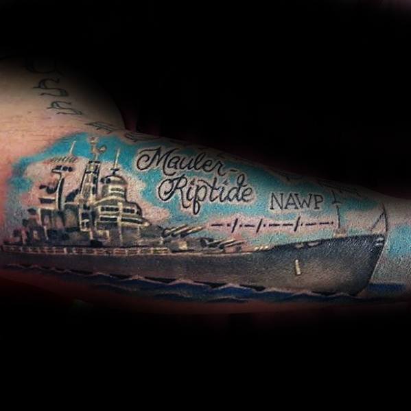 tatuaje barco guerra acorazado 43