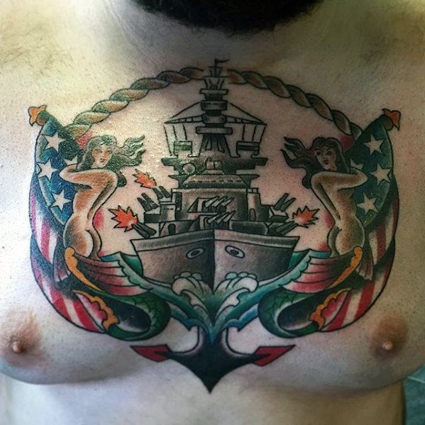 tatuaje barco guerra acorazado 49