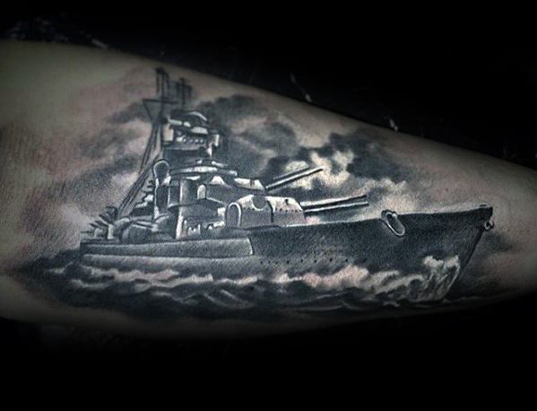 tatuaje barco guerra acorazado 67