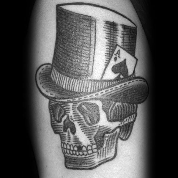 tatuaje calavera con sombrero 09