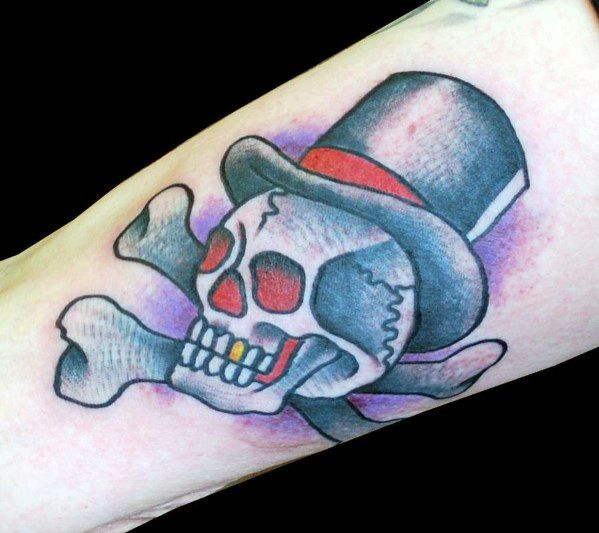 tatuaje calavera con sombrero 37