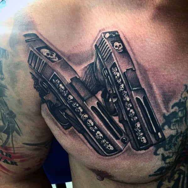 tatuaje pistola glock 93