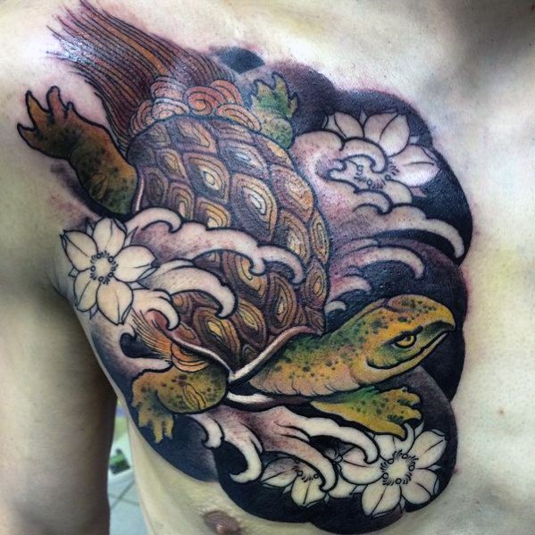 39 Tatuajes de la Jicotea Elegante, la tortuga japonesa