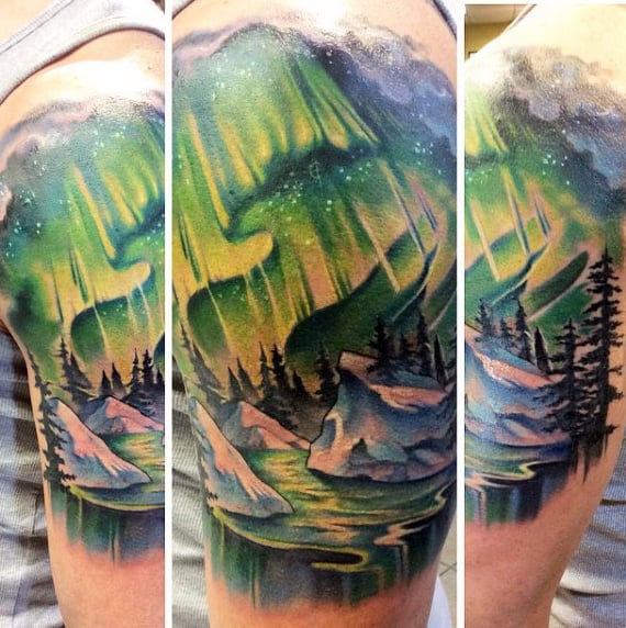 tatuaje aurora boreal polar 15