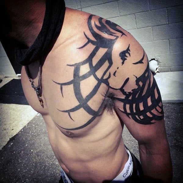 tatuaje leon estilo tribal 01