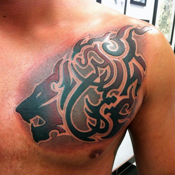 tatuaje leon estilo tribal 05