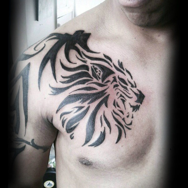tatuaje leon estilo tribal 07