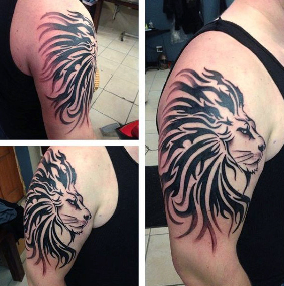 tatuaje leon estilo tribal 55