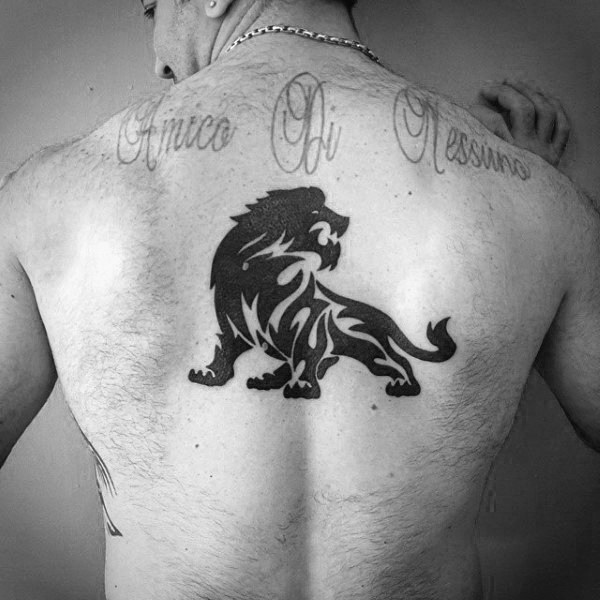 tatuaje leon estilo tribal 69