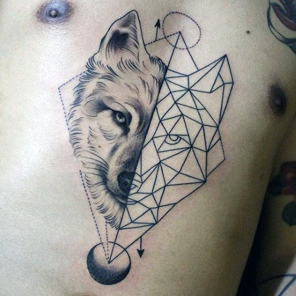 tatuaje lobo geometrico 107