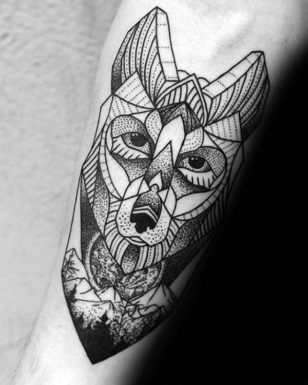 tatuaje lobo geometrico 91