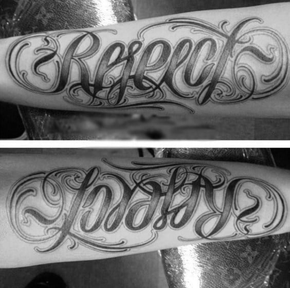 tatuaje palabra ambigrama 49