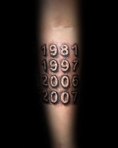 Arriba Foto Estilos De Numeros Para Tatuajes Mirada Tensa