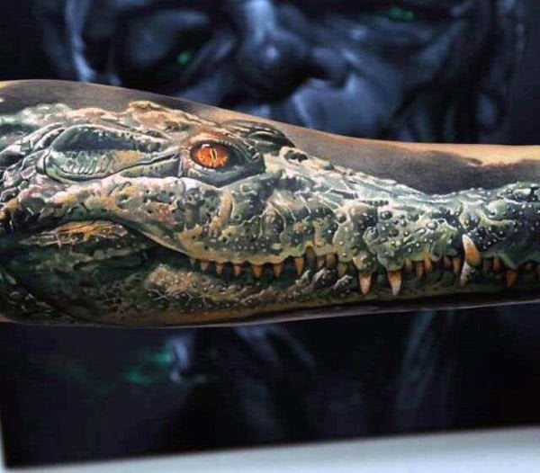 80 Tatuajes de caimanes y cocodrilos (Con su significado)