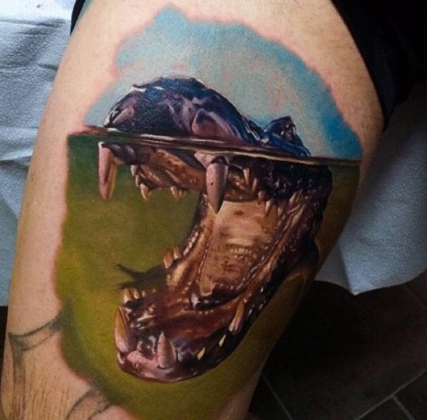 tatuaje cocodrilo caiman 84