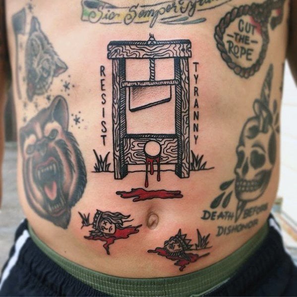 49 Tatuajes de guillotinas (Con su significado)