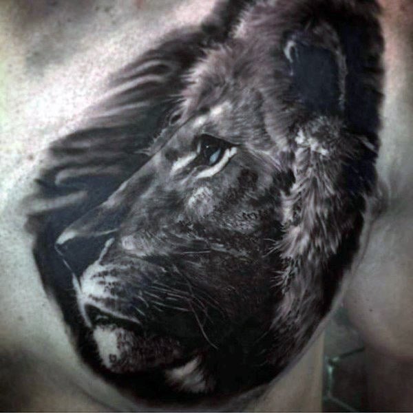tatuaje leon en el pecho 15