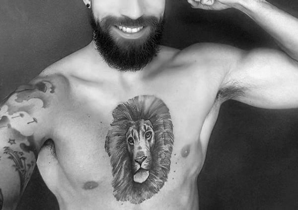 tatuaje leon en el pecho 57