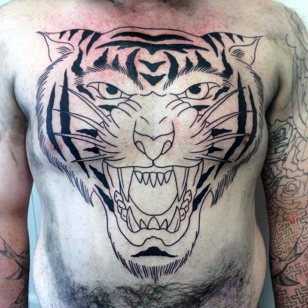 tatuaje tigre old school 09