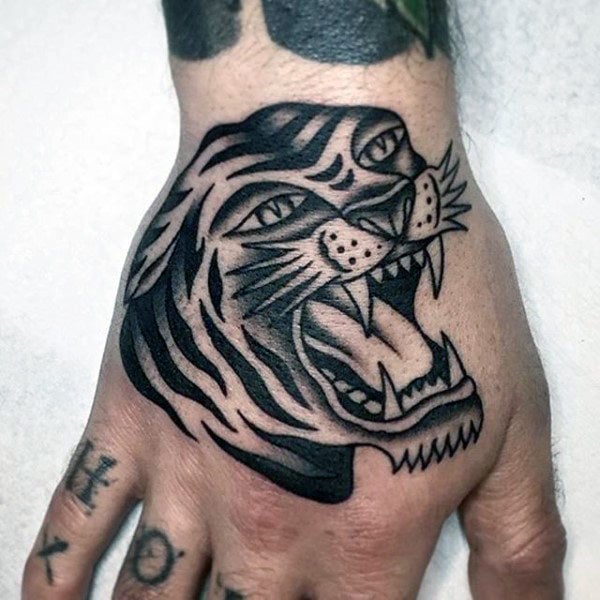 tatuaje tigre old school 105