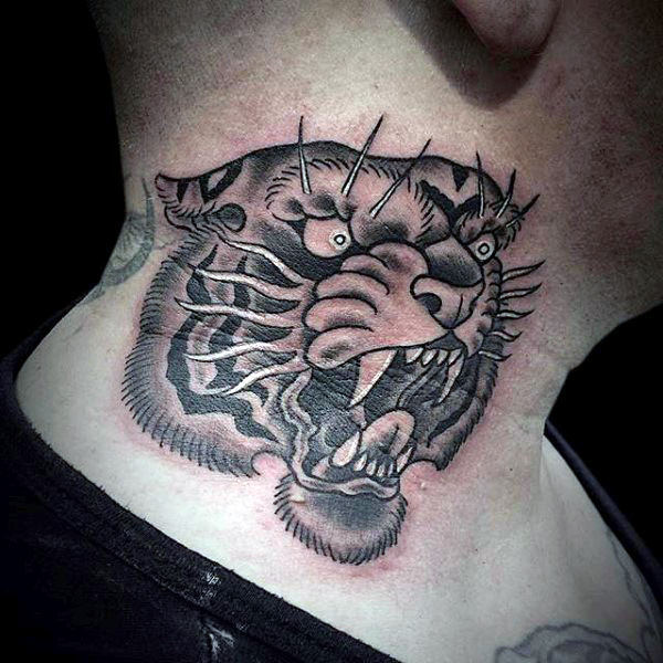 tatuaje tigre old school 113