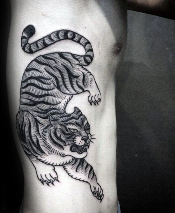 tatuaje tigre old school 115