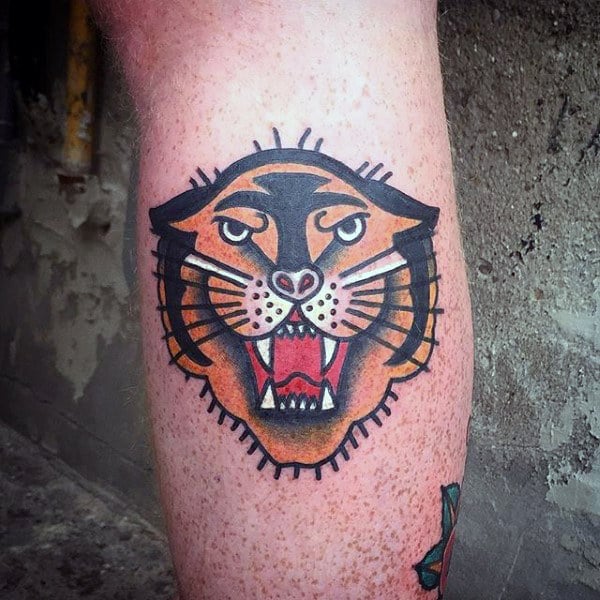 tatuaje tigre old school 117