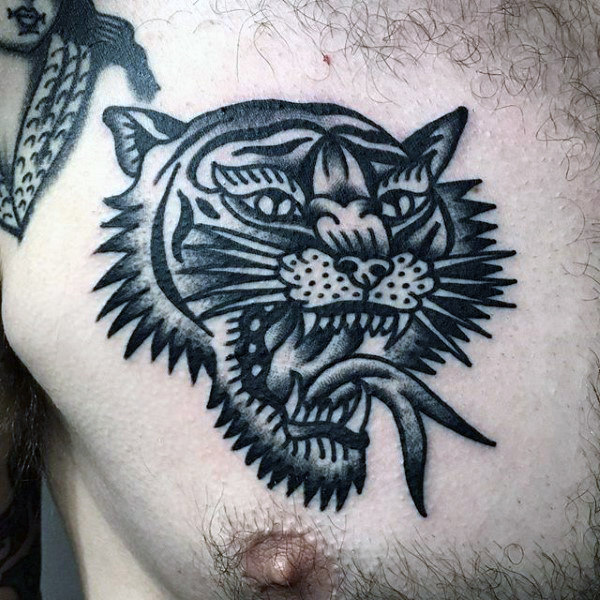 tatuaje tigre old school 133
