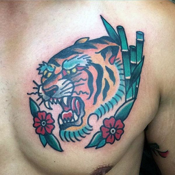 tatuaje tigre old school 149