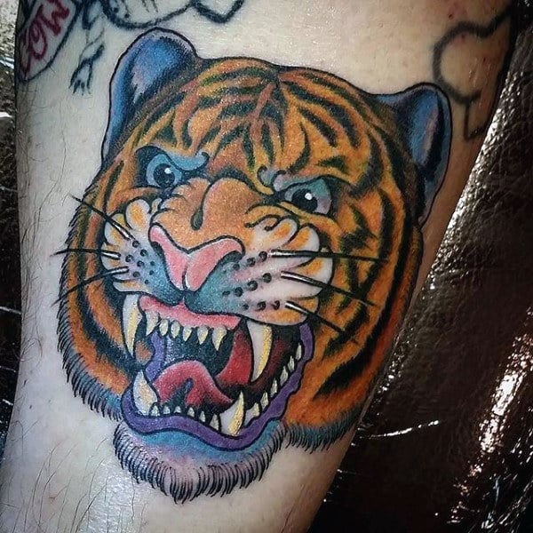 tatuaje tigre old school 17