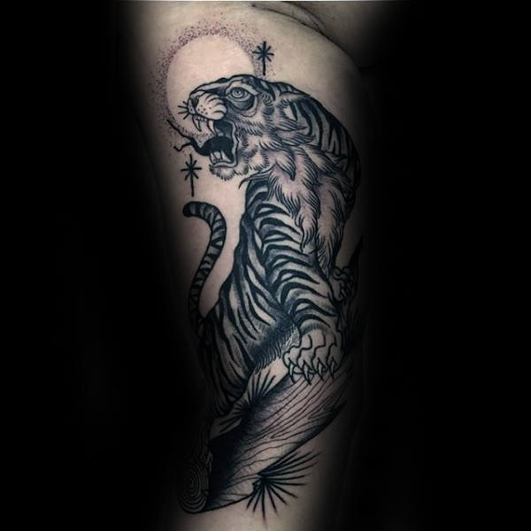 tatuaje tigre old school 21