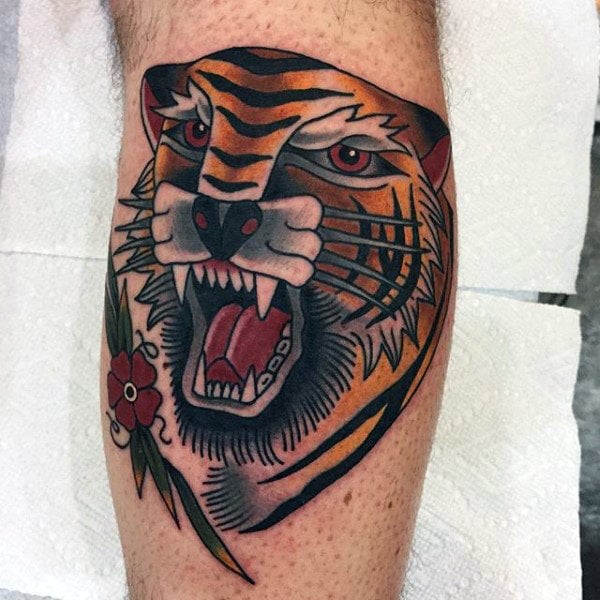 tatuaje tigre old school 31