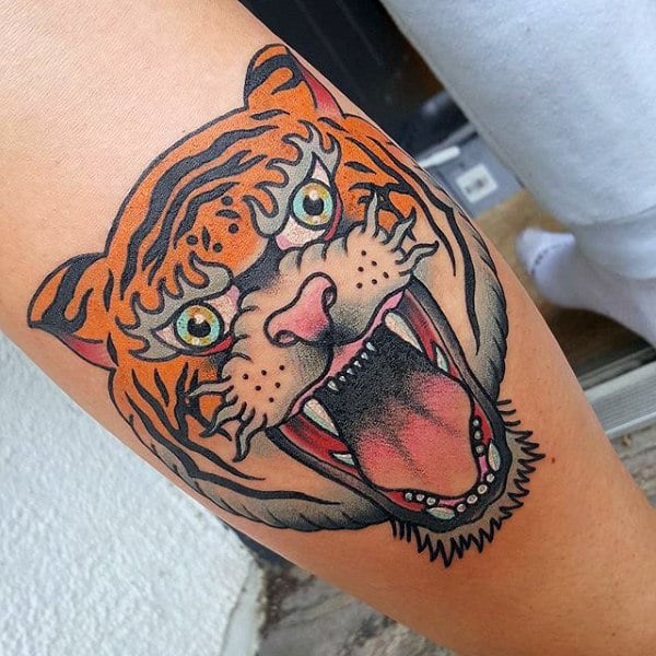 tatuaje tigre old school 35