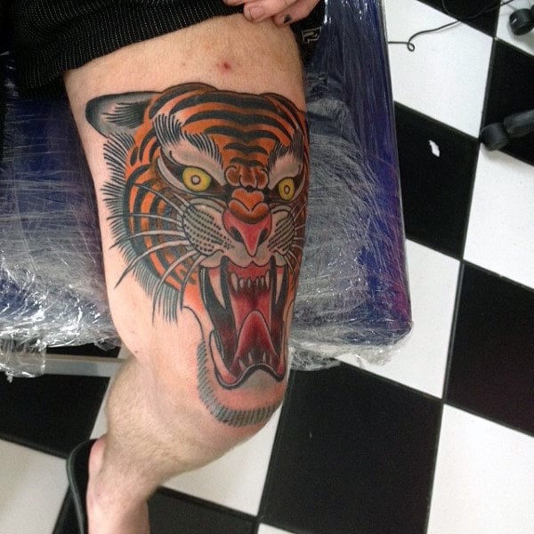 tatuaje tigre old school 37