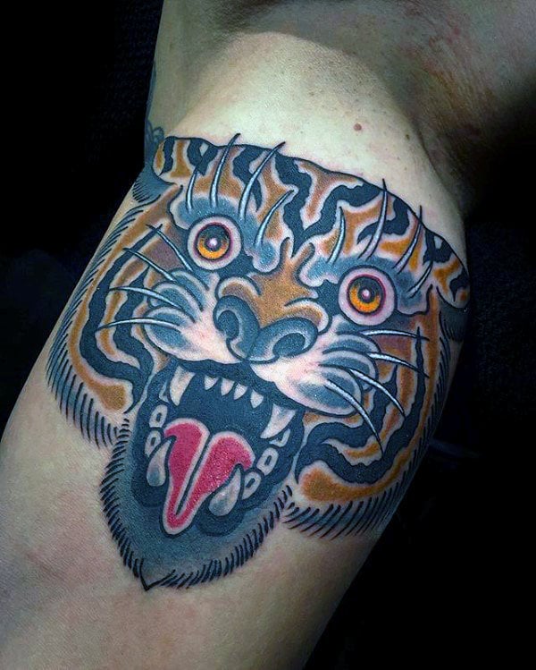 tatuaje tigre old school 49