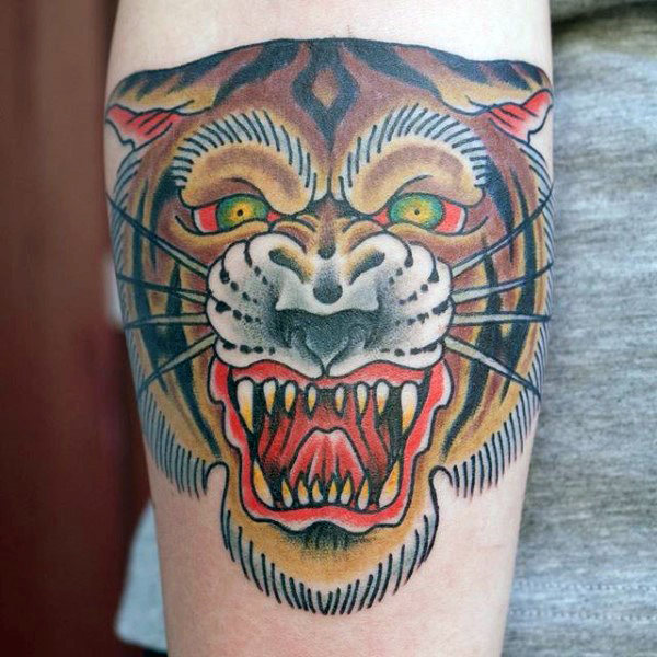 tatuaje tigre old school 63