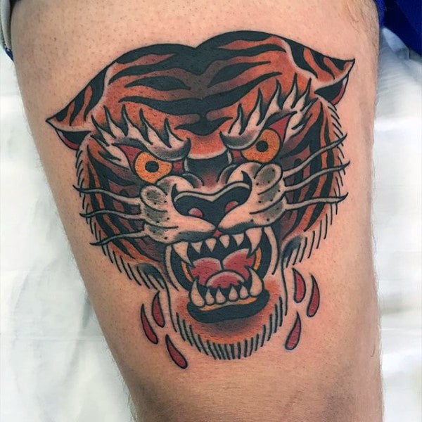 tatuaje tigre old school 73