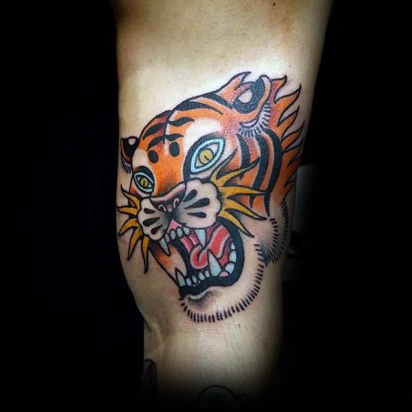 tatuaje tigre old school 89